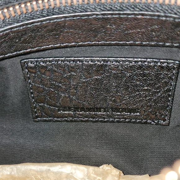 Alexander Wang Textured Black Shoulder Bag with Rose Gold Accents